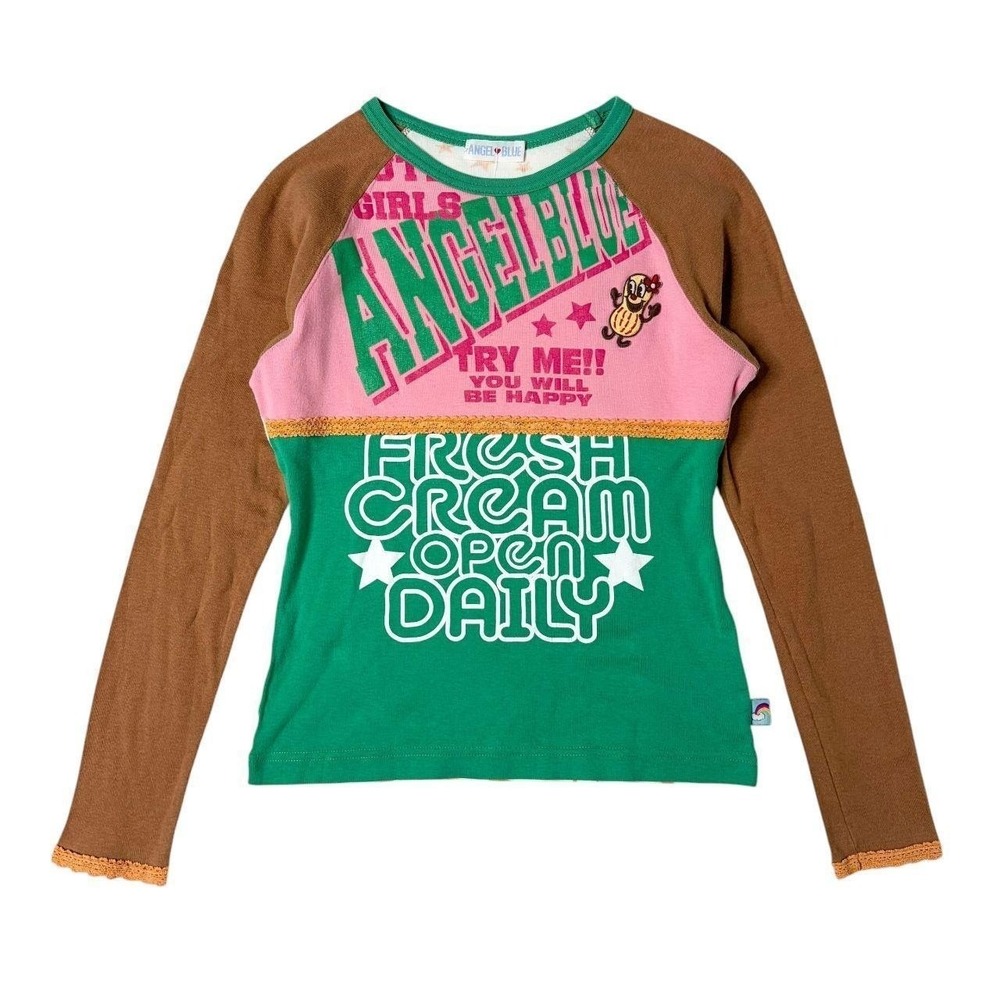 Angel Blue color block long sleeve
